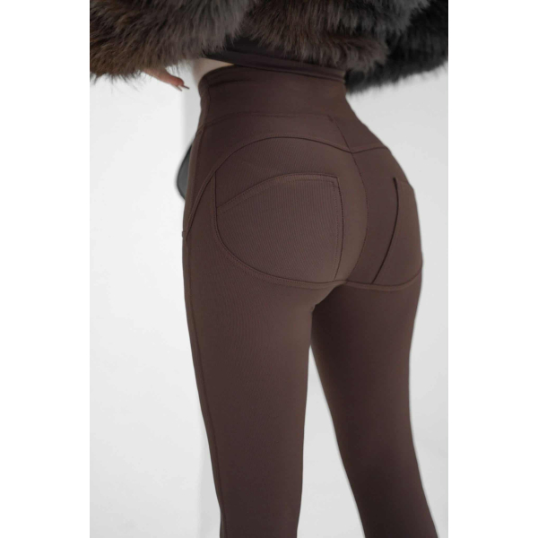 Legginsy modelujące / wysoki stan / PRĄŻKI CHOCO /  S - M - L - XL